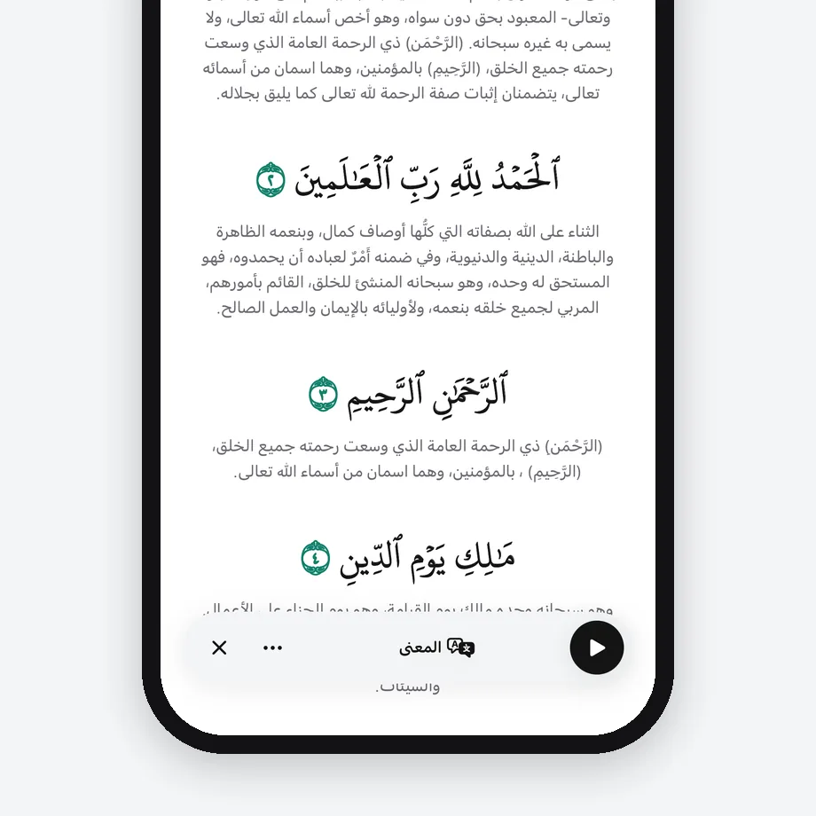 شاشة القراءة مع المعنى